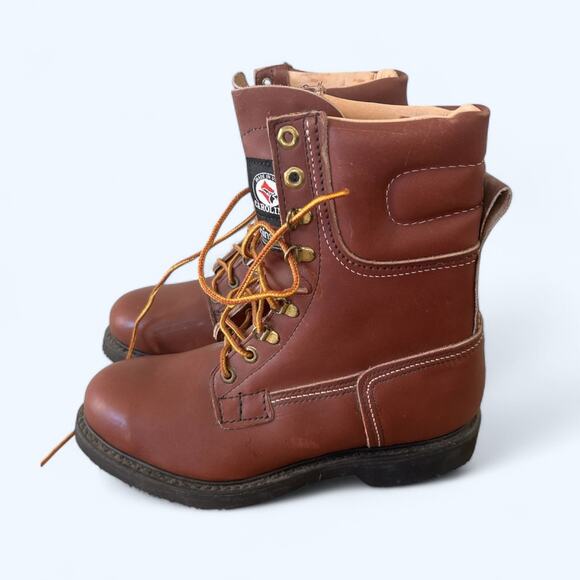 Carolina Logger Boots Mens 8 D Brown Leather Work Composite Toe Oil Resistant - Picture 1 of 13